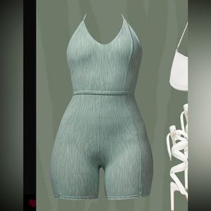 Lici Fit Mint Zebra Biker Scrunch Jumpsuit